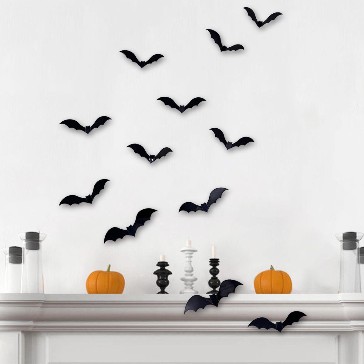 

12шт двухслойные 3d бабочка летучая мышь домашний декор настенные наклейки бабочки настенные наклейки
