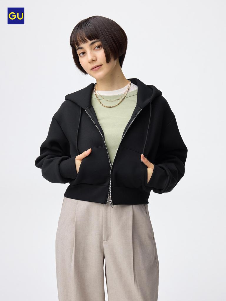 Uniqlo Gu Puff Sweatshirt Full Zip Hoodie