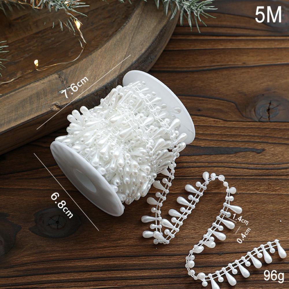 5/10M Christmas Pearl Bead Chain Xmas Tree Ornaments DIY Christmas Decor Hanging Pendant Christmas Scene Decor Props