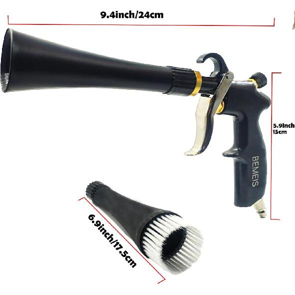 Air Blow Gun with Brass Adjustable Air Flow Nozzle,Cleaning Gun Quickly Blasts Dirt and Dust from Surface Works with Air Compressor(Upgrade Aluminium