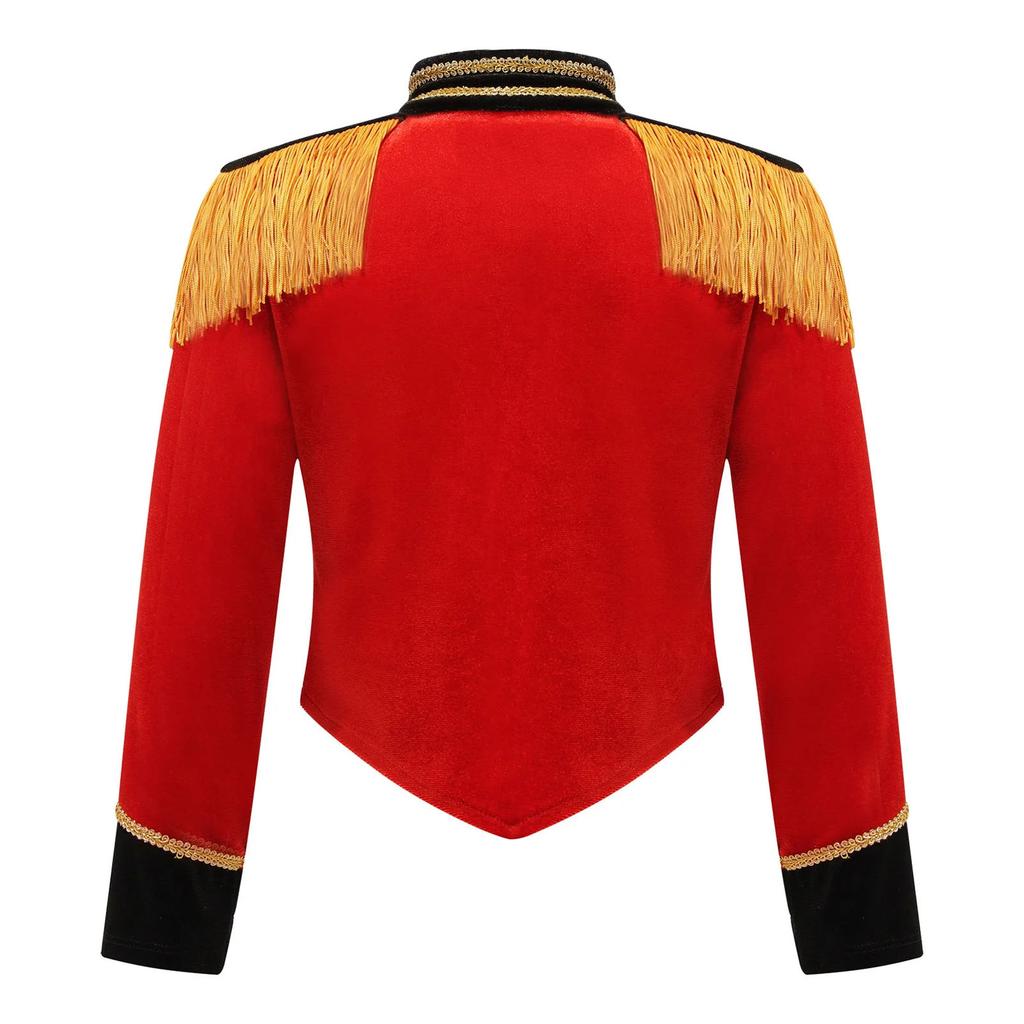 Mädchen Dompteur Jacke Kostüm Langarm Fransen Quaste Schulter Jacke Mantel Zirkus Frack Halloween Cosplay Verkleidung