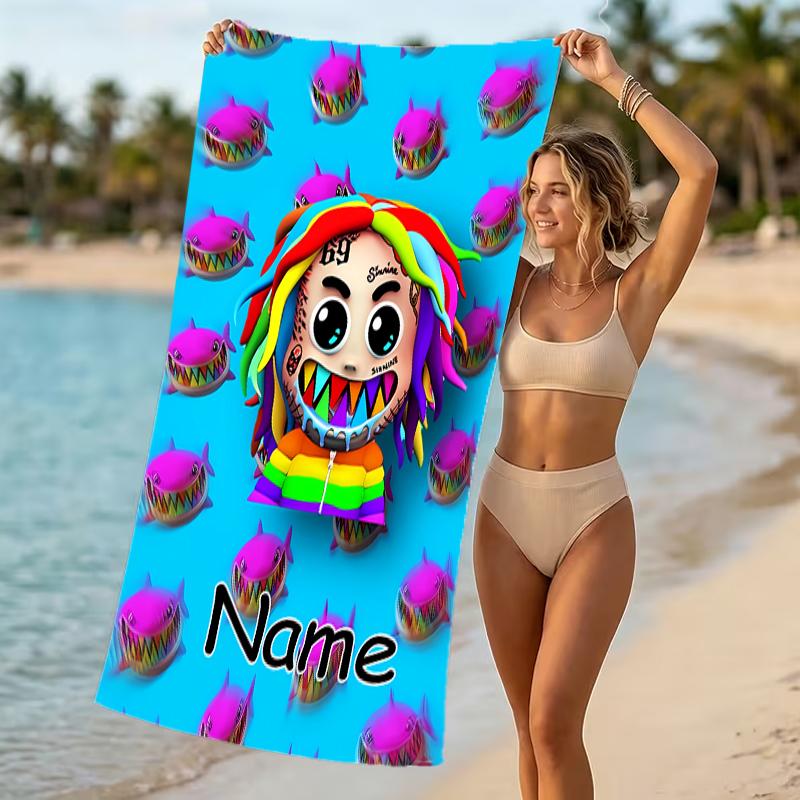 Customizable Personalized Beach Towels 6ix9ine TattleTales Themed designs.Suitable for the Beach, Yoga, Sports;ideal As Beach Accessories