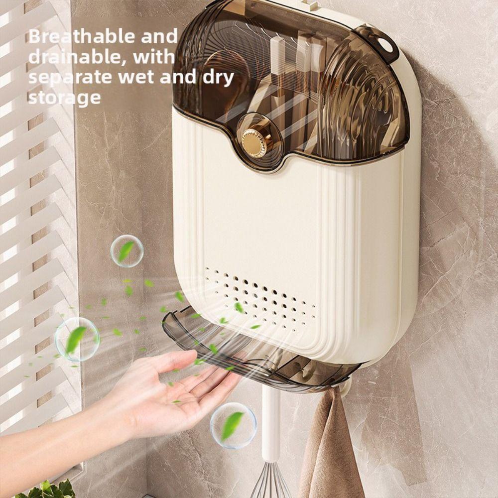 Wall Mounted Kitchen Utensil Drainer Breathable Utensil Drying Rack Durable Utensil Holder  Kitchen