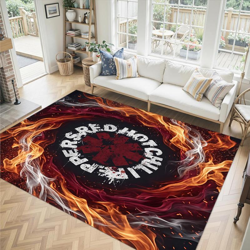 Red Hot Chili Peppers Design Kristall Samt Teppich Gemütlich Nicht?Rutschfester Teppich mit Aufdruck für Schlafzimmer Wohnzimmer Eingang
