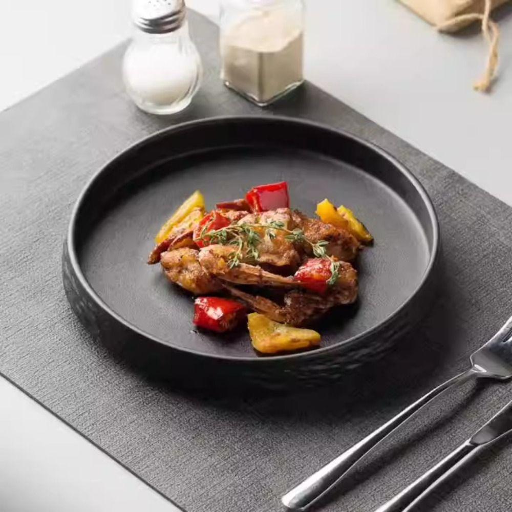 Retro Western Dish Durable Italian Noodle Dish Japanese Style Steak Plate Dessert