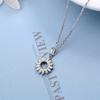 S925 Sterling Silver SUNFLOWER Necklace Micro Inlaid Zircon Full Diamond Snowflake Pendant Japanese and Korean Temperamental Niche Clavicle Chain