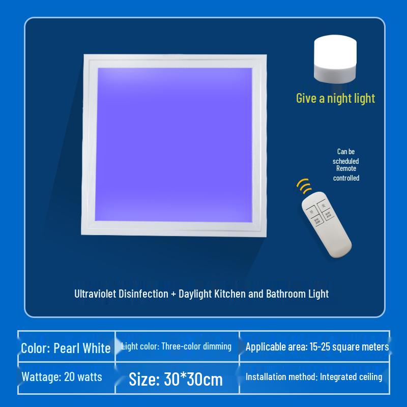 Ceiling-Mounted Ultraviolet Germicidal Panel Light for Bathroom & Kitchen