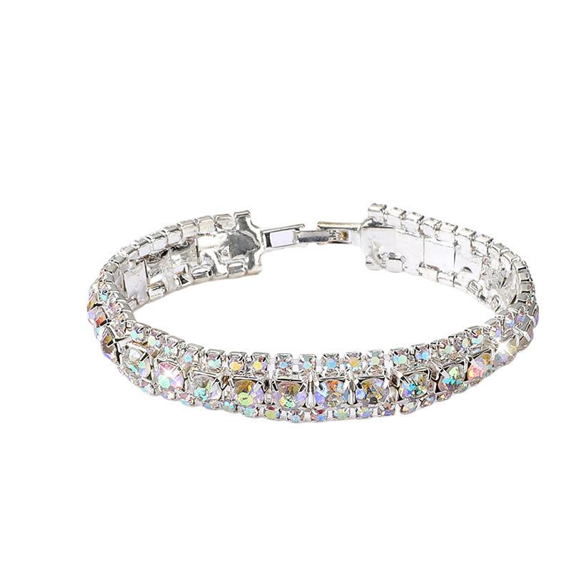 Multi-colored rhinestone bracelet Super flash diamond-set bracelet Full diamond imitation crystal jewelry