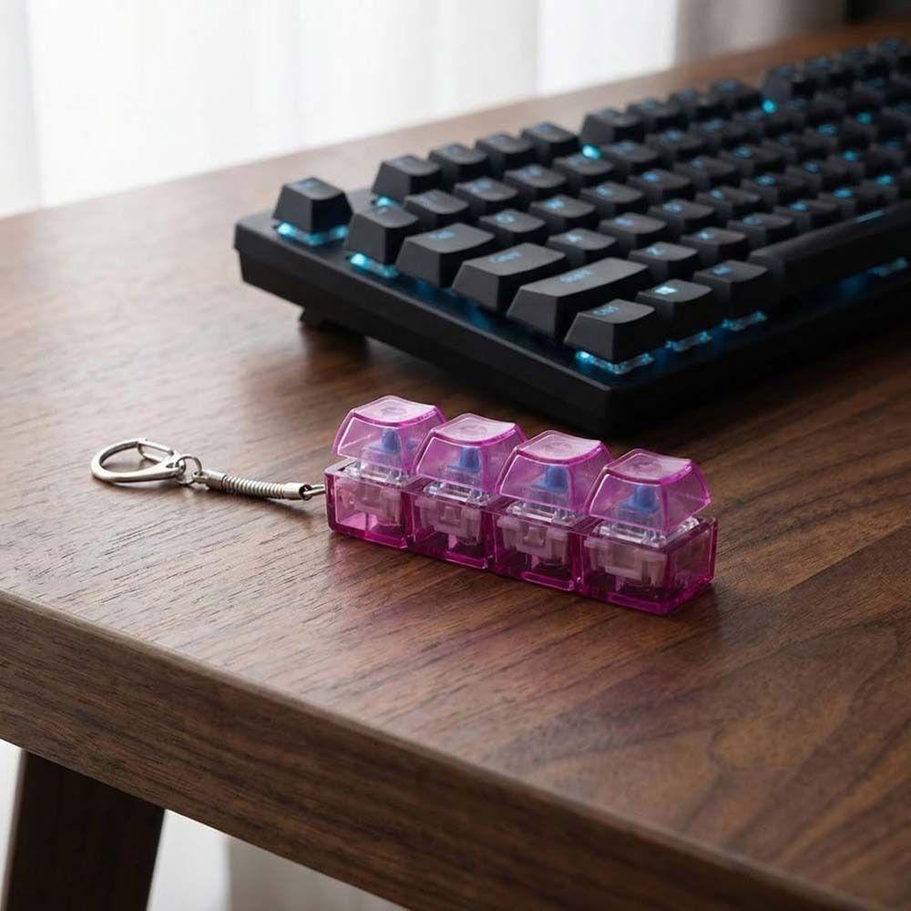 Luminous Fidget Keyboard with LED Funny Mechanical Keyboard Keychain Holiday Gift