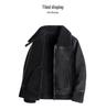 2024 Men's Trendy Shearling Lined PU Leather Motorcycle Jacket
