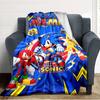 Name Custom Blue the Hedgehog Print Flannel Blanket High Quality Warm Comfortable Cover for All Seasons Perfect for Gifts Home Decor