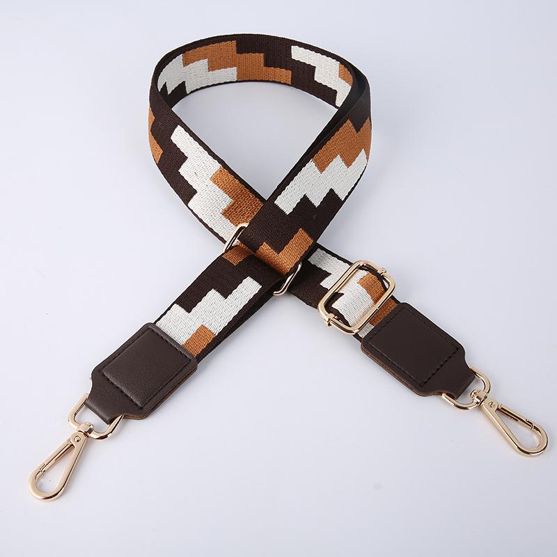 

New Fashion Personalized Square Ethnic Style Bag Strap 38mm Adjustable Shoulder Strap Woven Polyester Bag Shoulder Strap