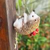 Climbing Hedgehog Figurine Handmade Resin Hedgehog Statue Wall Animal Decoration for Home Garden Tree Fence