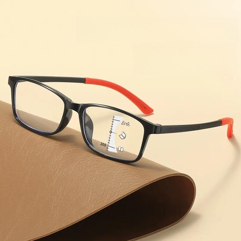 Business Versatile Multifocal Presbyopia Glasses Outdoor Sports Ultra Light TR90 HD Blue Light Blocking Eyeglasses +1.0 To +4.0