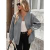 Damen S Stehkragen Mittellang Locker Langarm Jacke Mantel