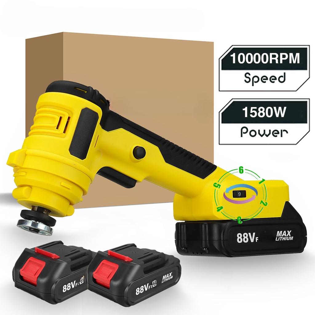 Electric Mini Angle Grinder Adjustable Speed Li-ion Battery Cutting Power Tool For 18V Battery 10000RPM 88VF 1580W