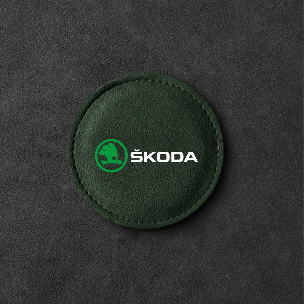 OENU7 Car Coaster Water Cup Bottle Holder Mat Anti-slip Pad For Skoda Octavia 2 3 Fabia A7 Rapid Superb Kamiq Kodiaq Accessories