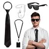 Secret Service Costume Security Guard Costume Accessories Set Secret Agent Cosplay Costume Halloween Cosplay Costume