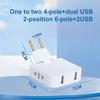 Eu Plug Adapte 4 In 1 Wall Outlet Extension Eu Electrical Socket 180 Degree Plug Adapter Travel Aadapter Portable Power Converte