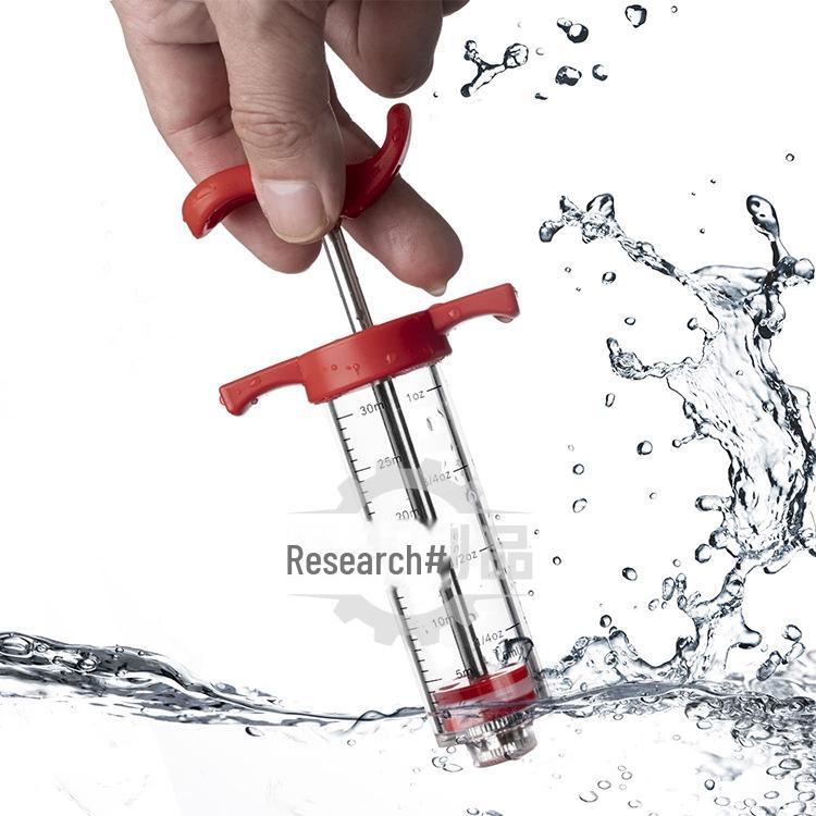 Premium Akrylowa Strzykawka do Przyprawiania Indyka - Plastikowa Igła do Barbecue