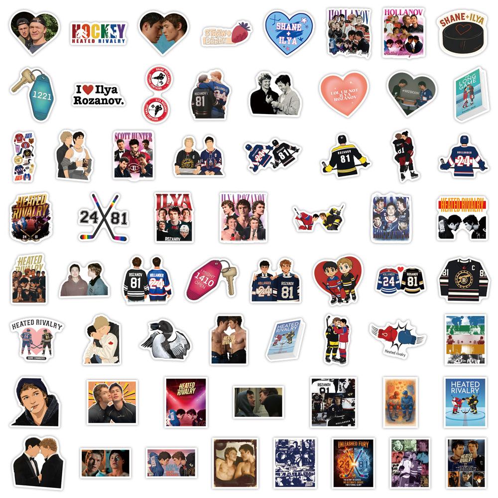 10/60Pcs Heated Rivalry Stickers Hockey DIY Stickers Scrapbooking Phone Luggage Skateboard Vinyl  Waterproof  Decals
