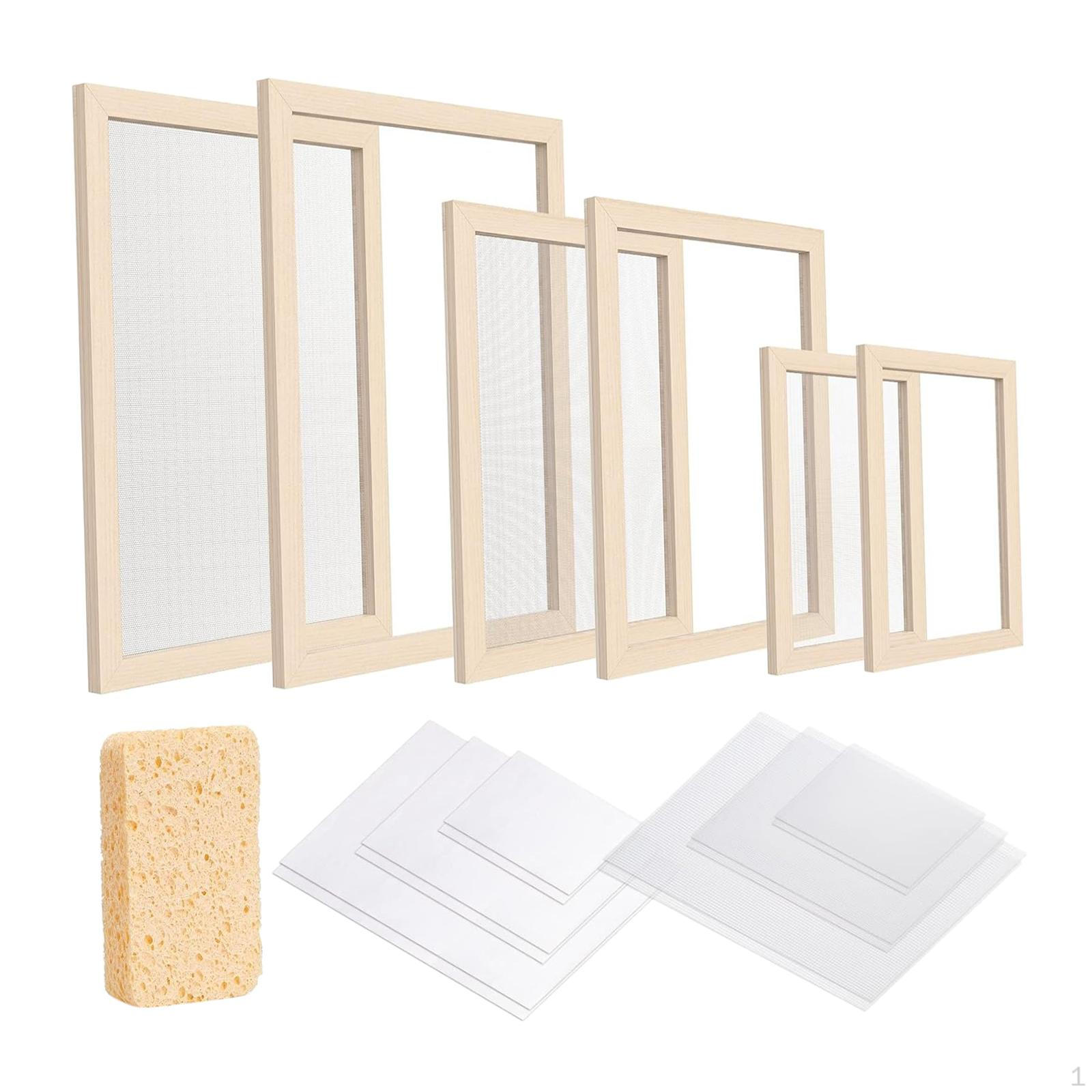 

Wooden Paper Making Frame Kit Traditional Beginners Handmade for A4 A5 A6 Papermaking Supplies