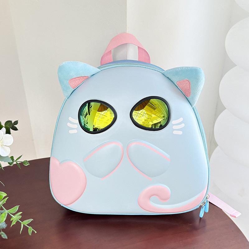School BagsBaby Small  Cute Wearing Sunglasses Kitten Backpack New Eggshell Children's Backpack Tide