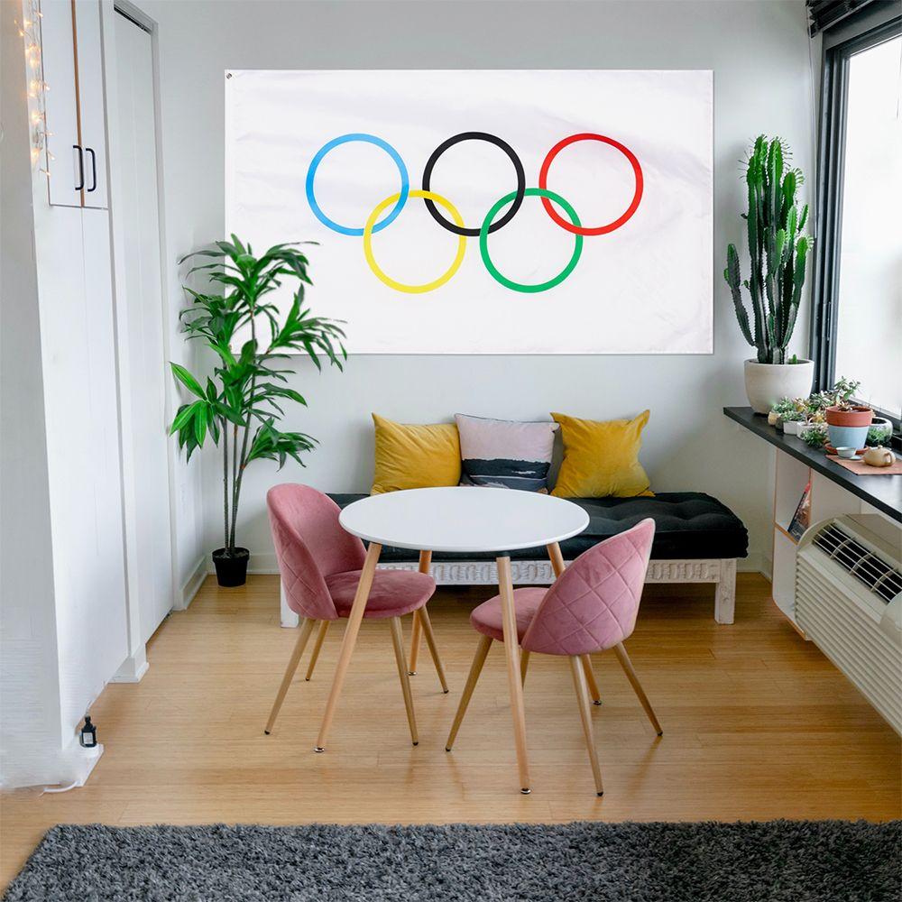 With Brass Grommets Polyester Fabric Olympic Decorations Olympics Game Flag Outdoor Banner