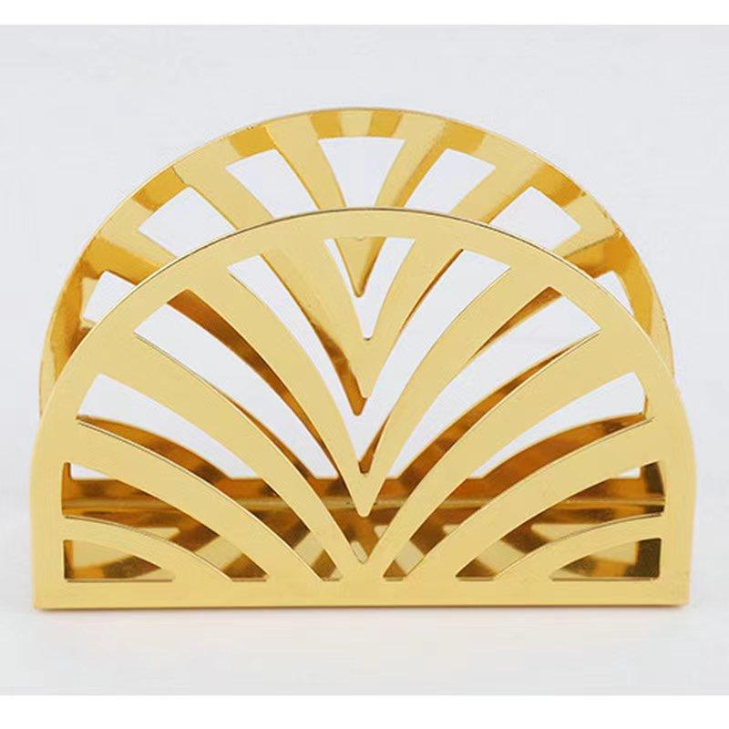 Gold-plated Square Stainless Steel Napkin Holder, Towel Holder, Creativenapkin Holder, Western Restaurant Vertical Tissue Holder