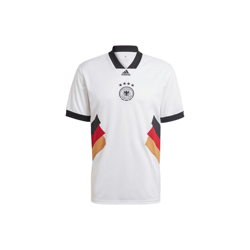 Adidas Dfb Icon Jersey With Logo Print And Stripe Details Men Tops White HS5941