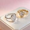 925 Sterling Silver Rings for Women Couple Minimalist Handmade GOld Oval Zircon Ring Fine Jewelry Gift Prevent Allergy