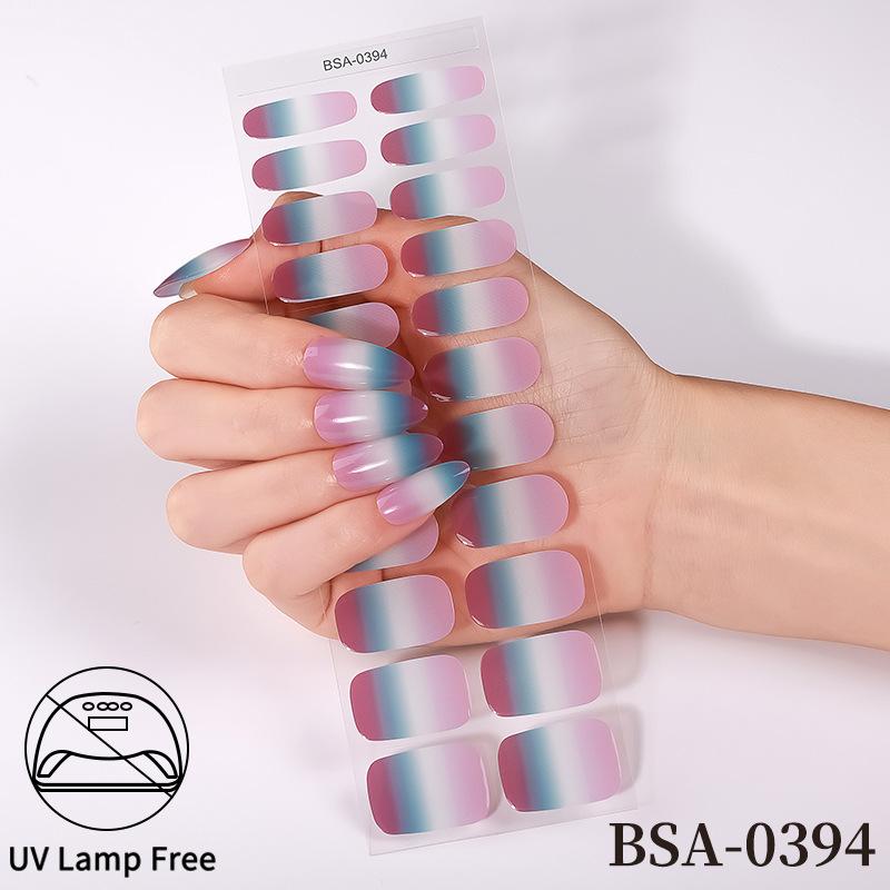Gel nail sticker waterproof French polka dot gradual change no bake gel nail sticker GEL NAIL