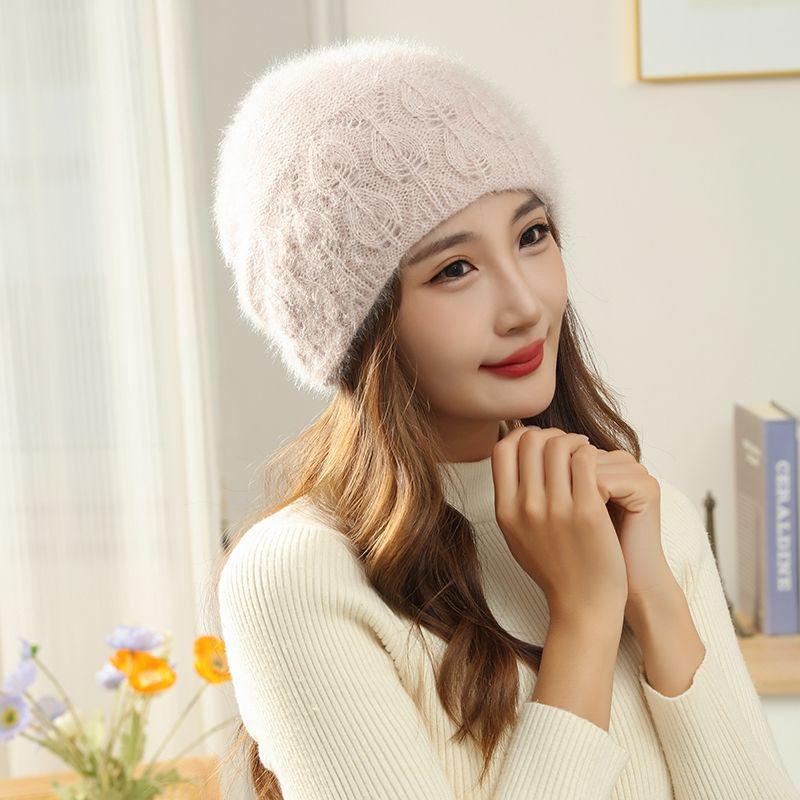 Korean Double-Layer Warm Wool Knit Hat with Velvet, All-Match Winter Fashion for Women