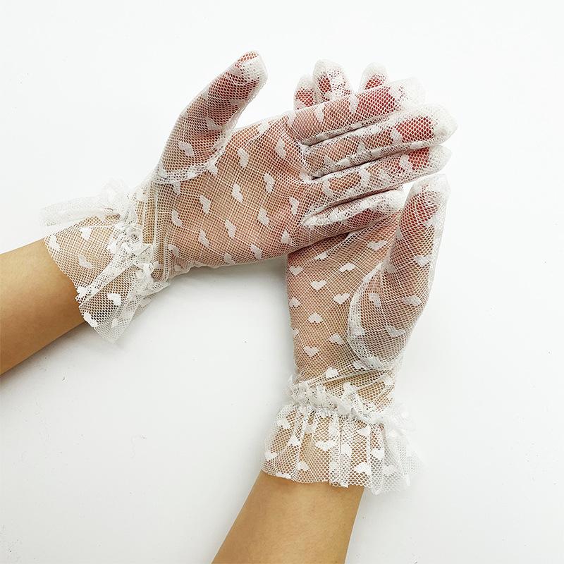 Heart-Shaped Sexy Lace Stretch Short Lace Summer Sunscreen Cycling Light Clothing Accessories Gloves