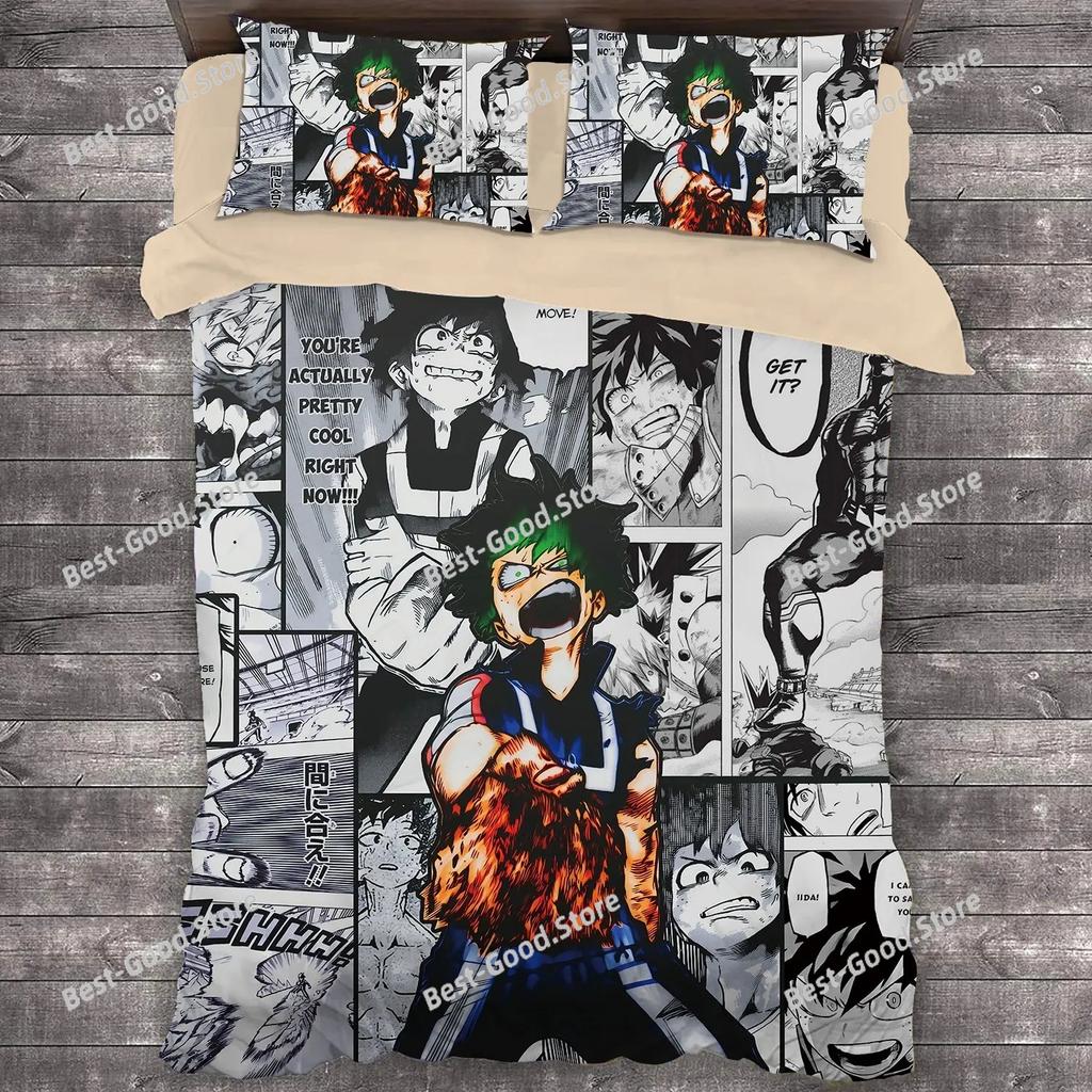 Popular 3D Printed Anime My Hero Academia Bedding Set Duvet Covers Pillowcases Comforter Bedclothes Bed Linen Bedding Sets