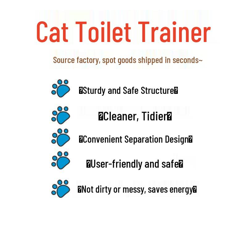 Upgraded Reusable Detachable Cat Toilet Training Litter Box System