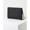 Daks Black Leather Clutch Bag With Logo Pattern Dbba3e034