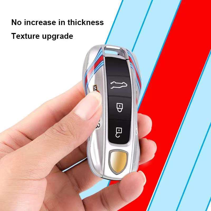 For Porsche Panamera Cayenne Macan 718 Cayman Boxster 911 Taycan 10-25 Car Key Case Protective Shell Cover For Martini 23