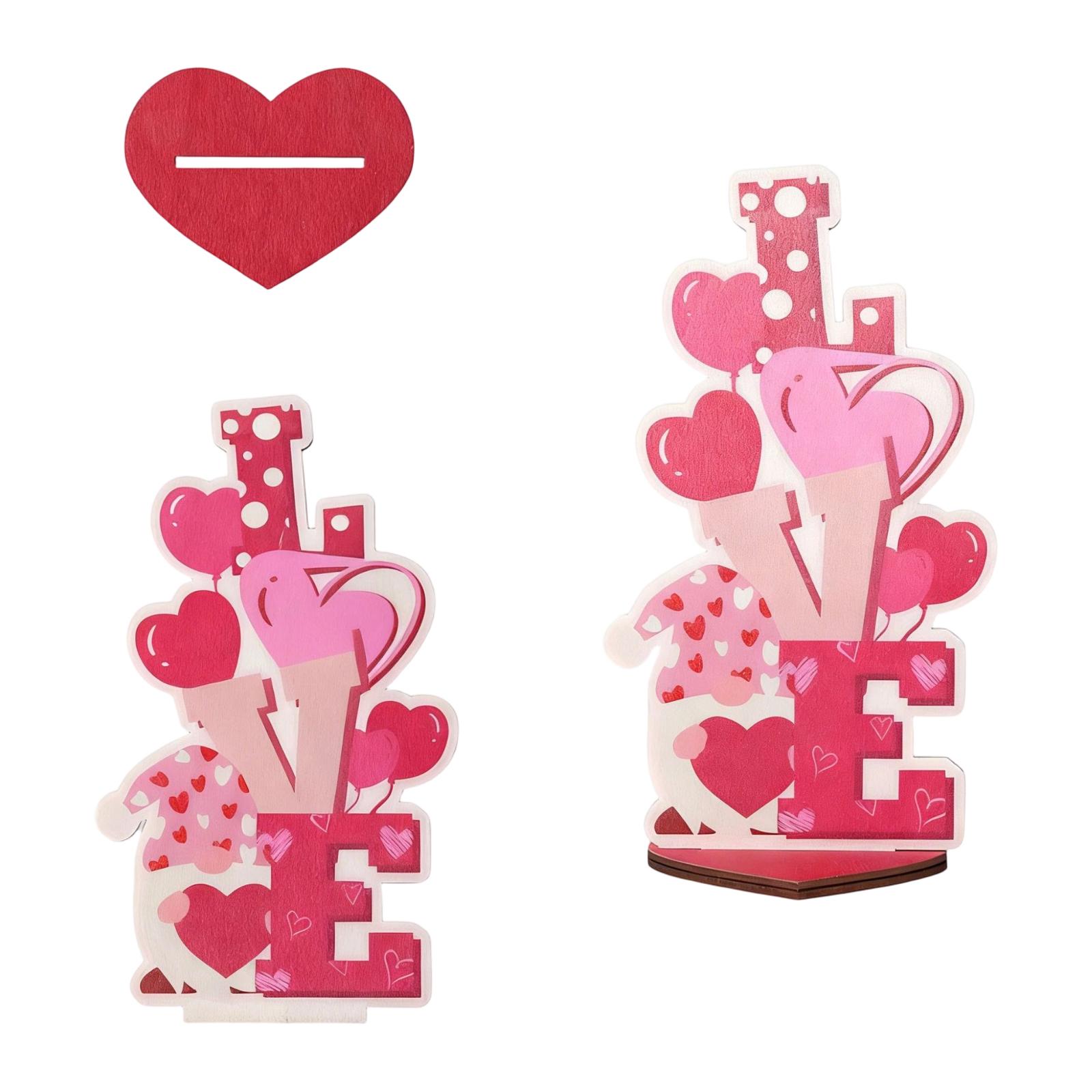 

Valentine s Day Heart,shaped Ornament, LOVE Letter Wooden Sign, Wedding And Party Table Decoration, Wooden Rose Flower Centerpiece. One Size