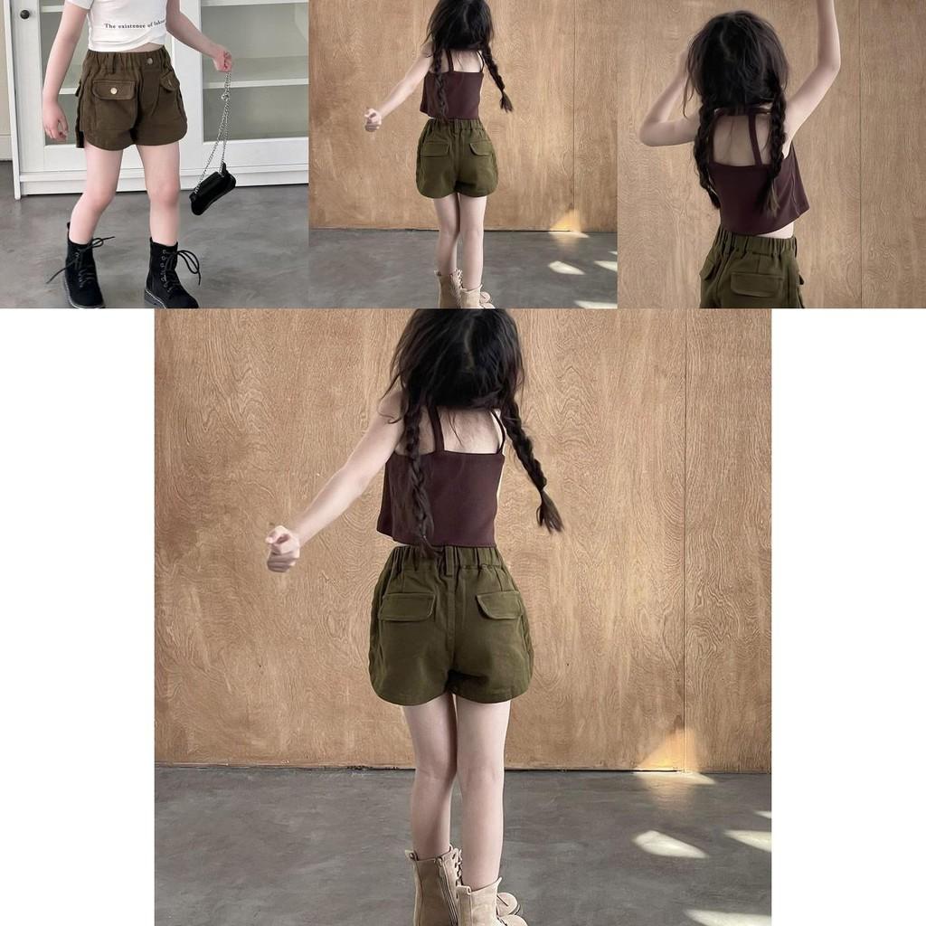 Stylish Cotton Summer Outfit Set For Girls Featuring Trendy Sleeveless Tank Top And Chic Overalls