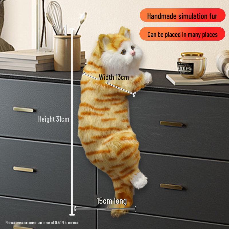 Realistic Hanging Cat Ornament for Home Decoration