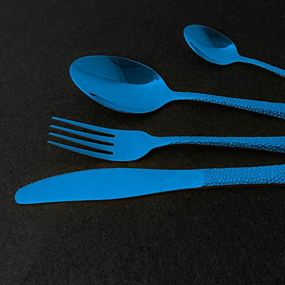 Western Black Tableware Stainless Steel 20Pcs Black Dinnerware Cutlery Set Kitchen Dinner Cake Fork Spoon Knife Flatware Set