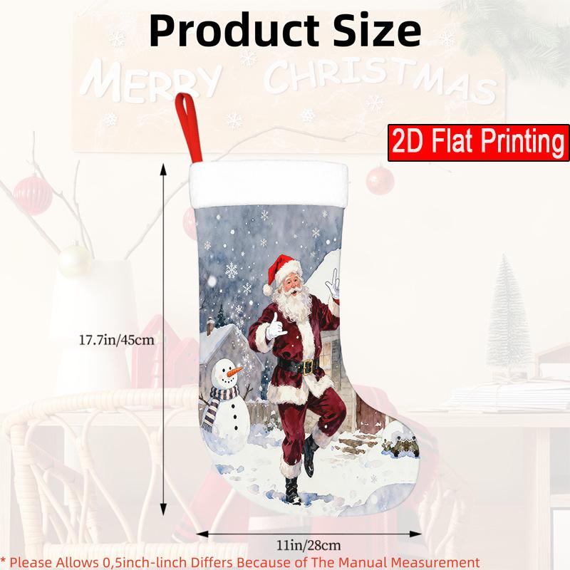 Christmas decoration fireplace hanging stocking1pc 1pc Dancing Santa Claus & Snowman Suitable for Fireplace an