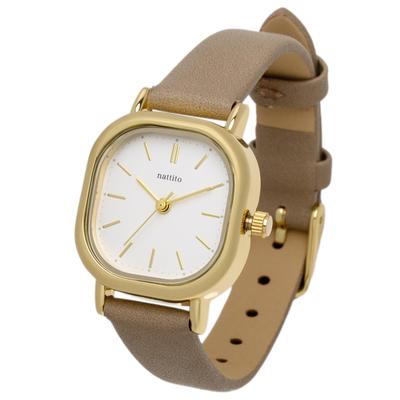 Analog Leather Strap Watch Simple Rectangular Gray SUQ GY080-5