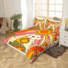 Erosebridal 60S 70S Hippie Duvet Cover Twin Vintage Boho Sun Bedding Set Groovy Flowers Clouds Love Hearts Comforter Cover for Kids Girls Te