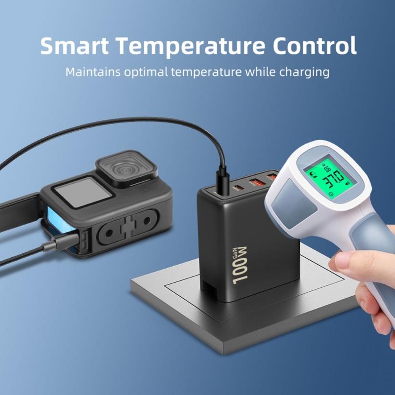 Multiple Port 100W  Fast Charging with 4 Outputs USB C Power Adapter for Laptops, Tablets, and Phones