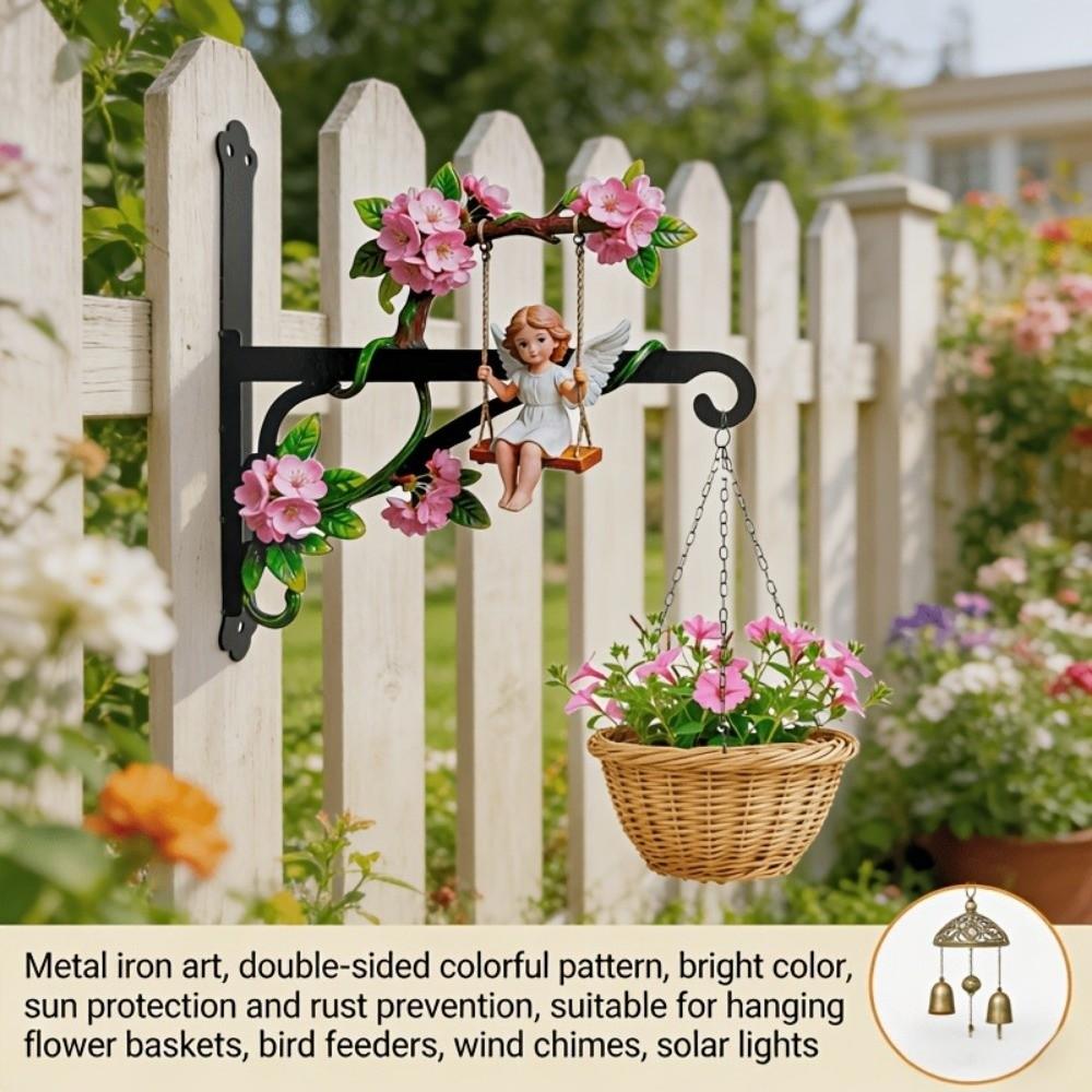 Colorful Wall-mounted Hanger Rust-Proof Wall Hook Beautiful Metal Decorative Rack Garden Decor