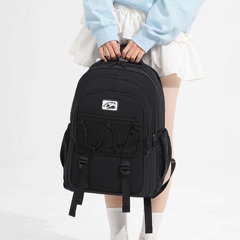 Middle School Student Schoolbag Color Block Women's Large Capacity Waterproof Lightweight Backpack