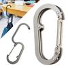Titanium Bag Hanger, Carabiner-Style Hook, S-Hook, Keychain TiHook2, Ultra-lightweight 31g, 20kg Load Capacity, Compact, Portable, Convenient Gadget F