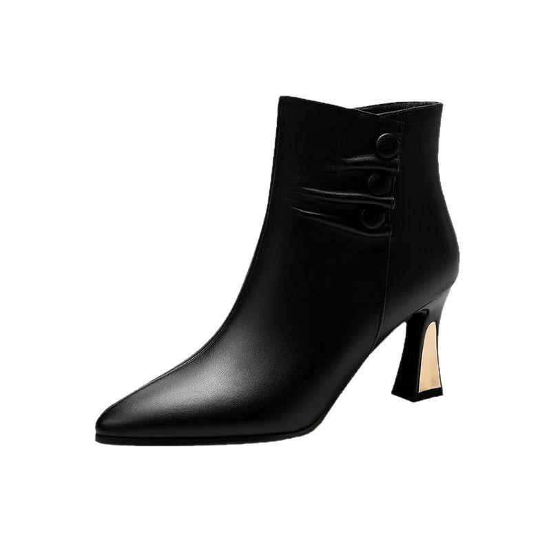 Fashion Autumn Winter Women Fashion Boots New Ankle Boots 2025 Women's Side Zipper Thick Heels In Boots Women's Comfort High Heels Shoes